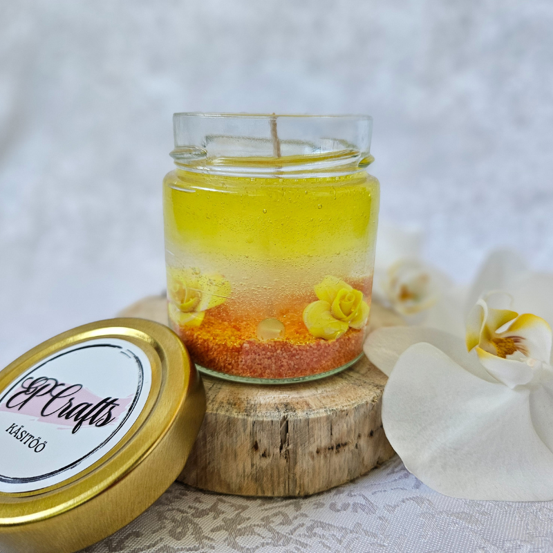 Geelküünal “Lilled”, ylang-ylang lõhnaline dekoratiivküünal