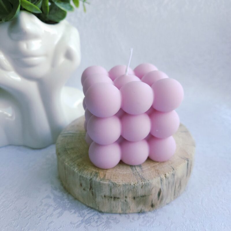 Sojavahaküünal “Mullid” granaatõuna-rabarberi lõhnaline – looduslik käsitööküünal sojavahast