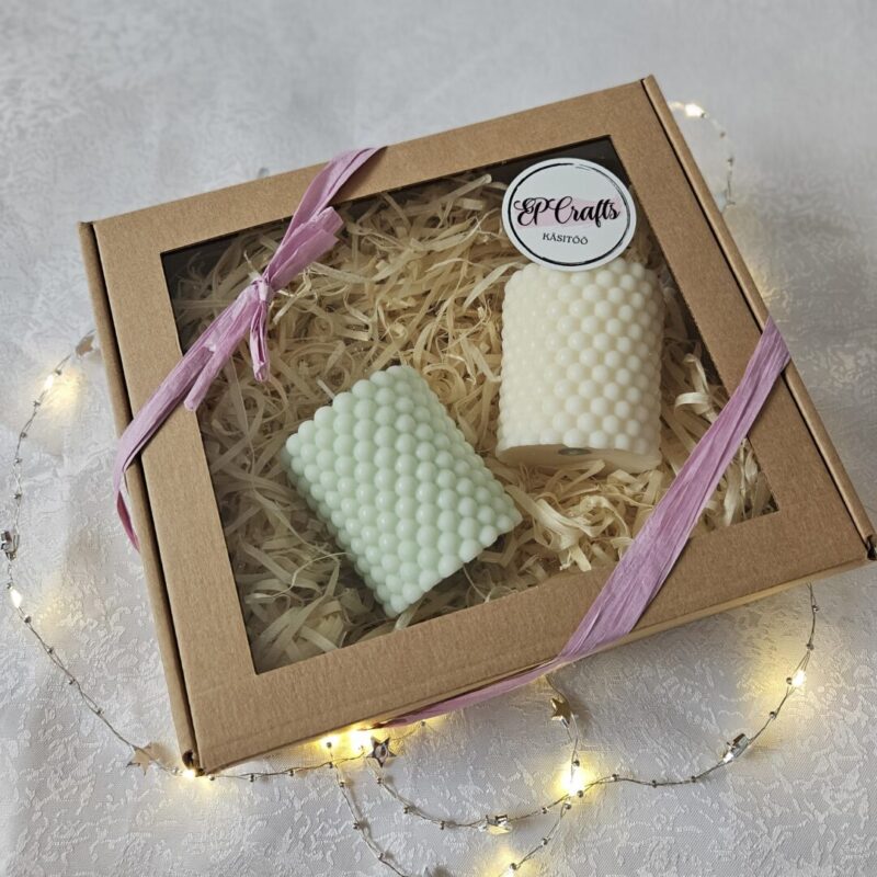 EP Crafts kinkekarp kahe käsitööküünlaga